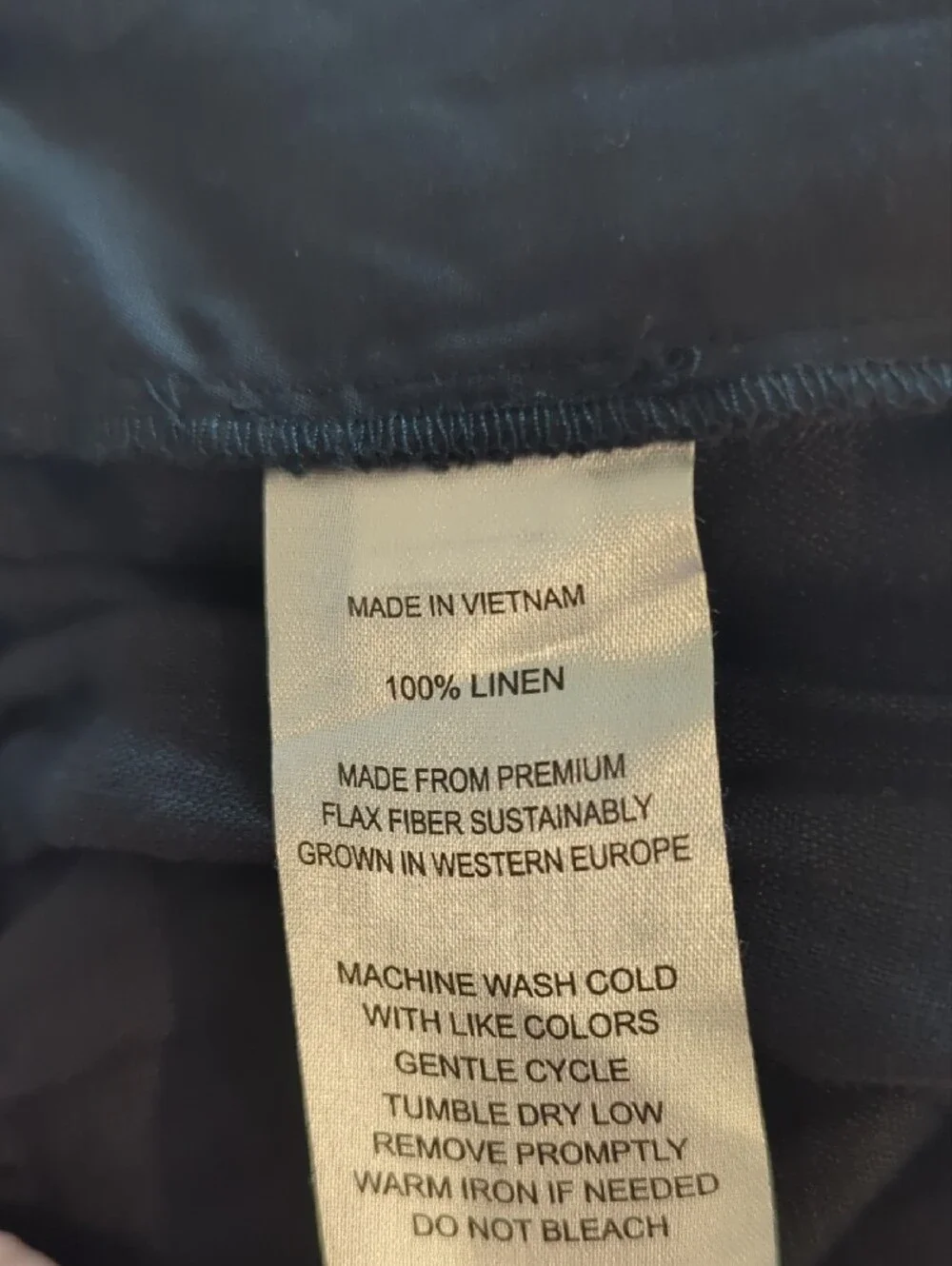 Quince 100% European Linen Pleated Trouser Pants Black size 10 Wide Leg